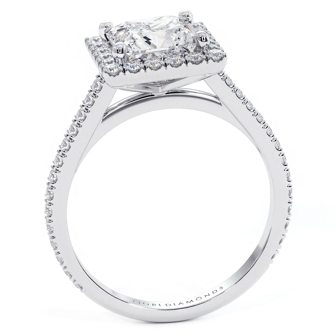 1.5 Carat Princess Cut Micropavé Halo