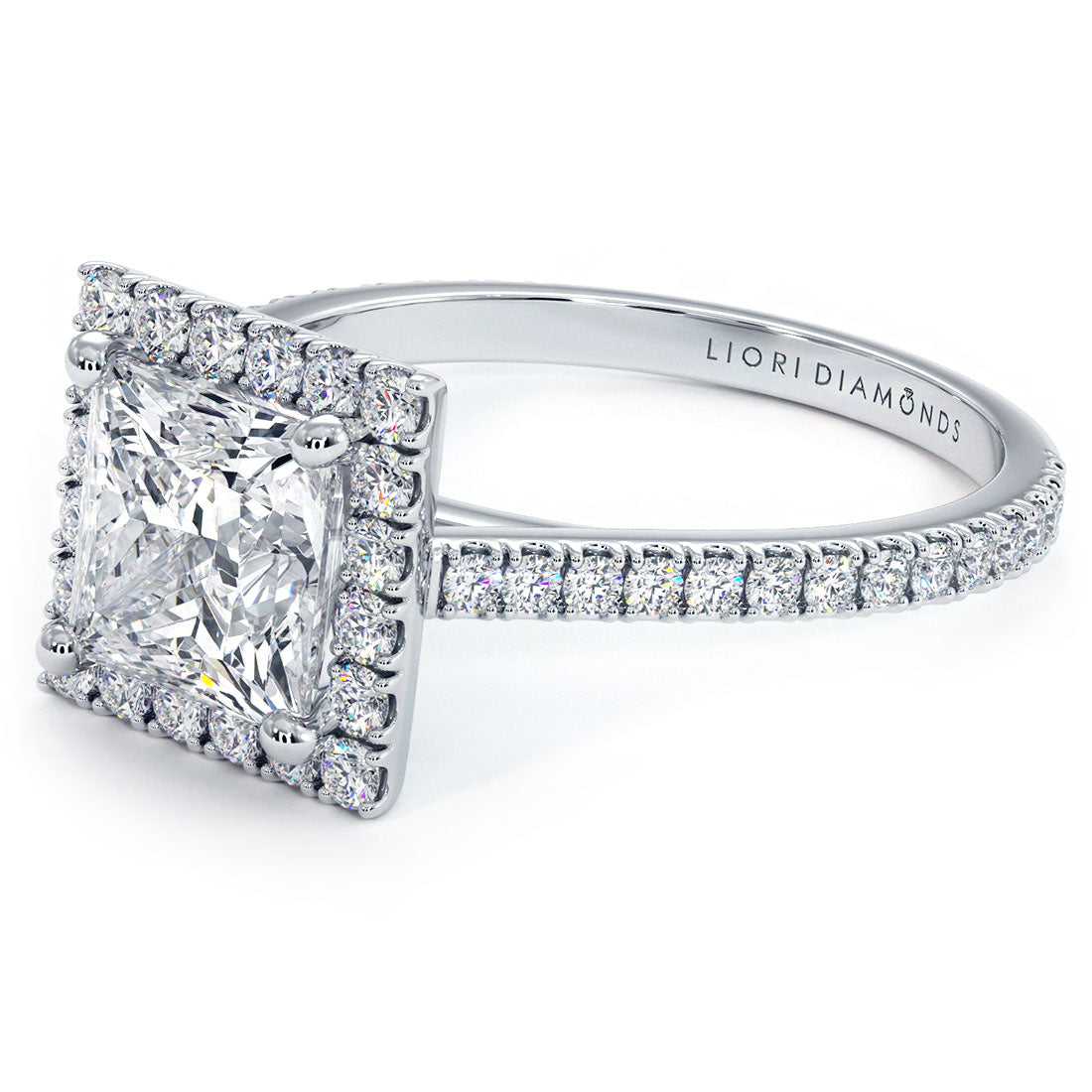 1.5 Carat Princess Cut Micropavé Halo