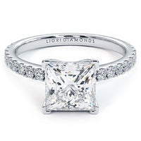 2 Carat Princess Cut Petite Micro Prong Set