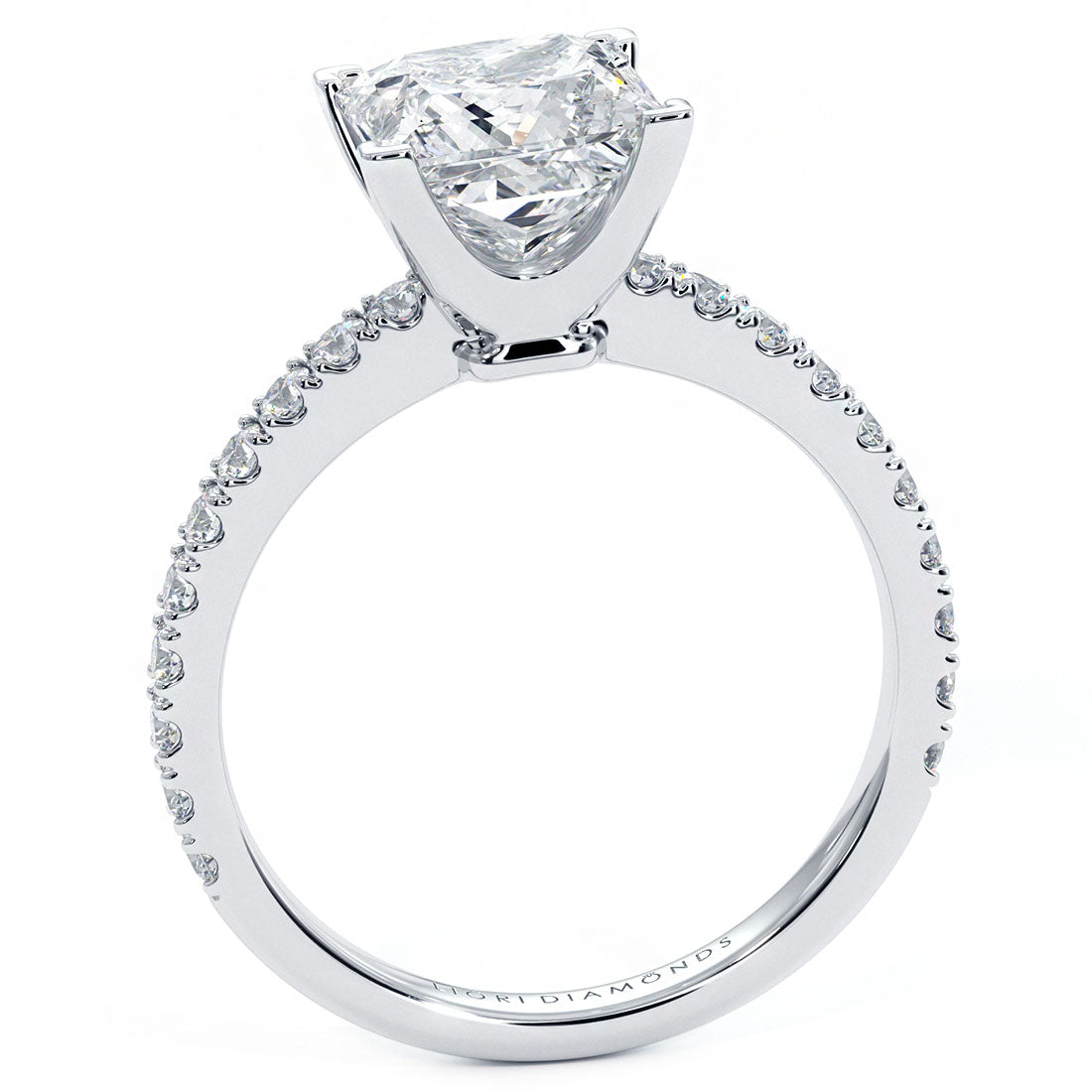 2 Carat Princess Cut Petite Micro Prong Set