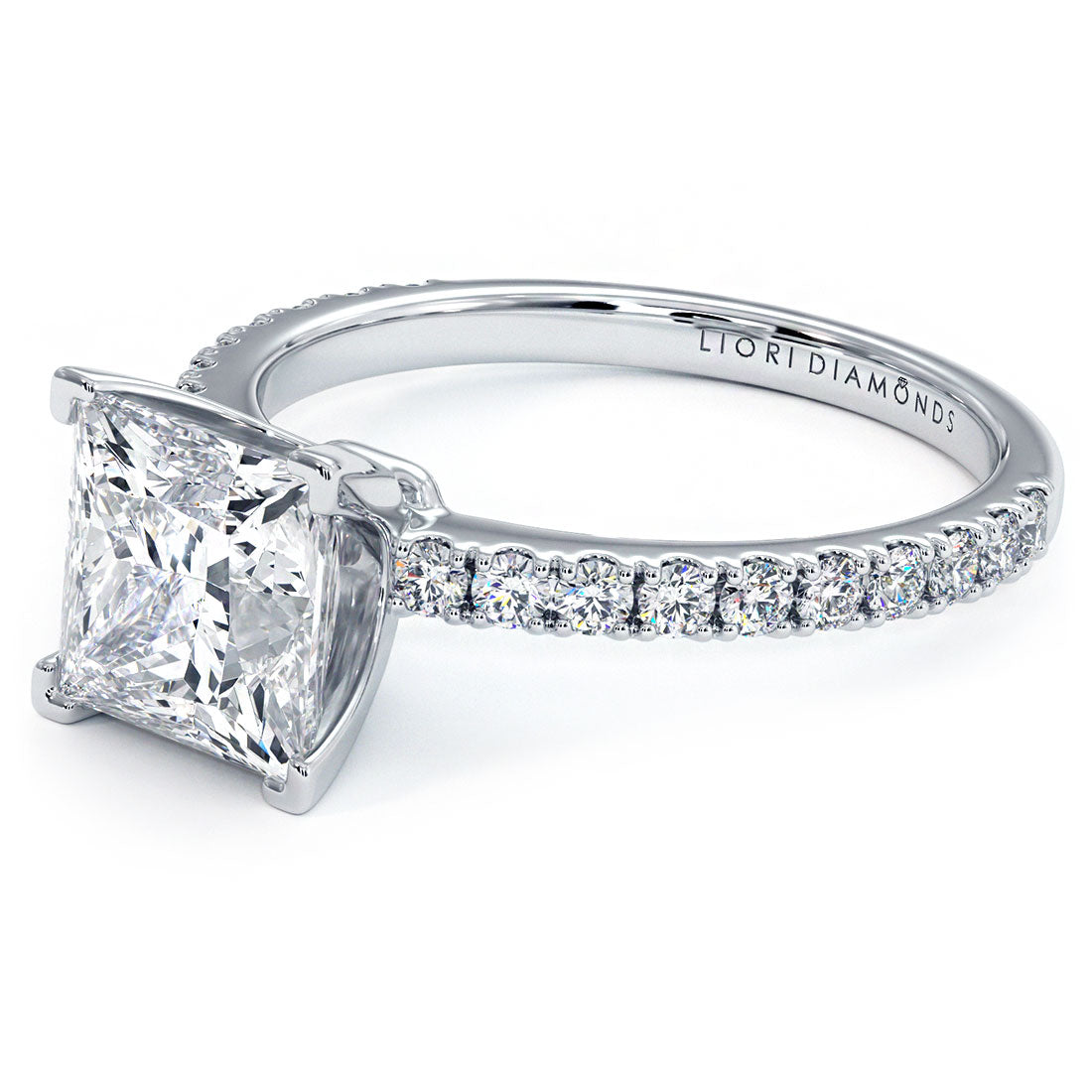2 Carat Princess Cut Petite Micro Prong Set