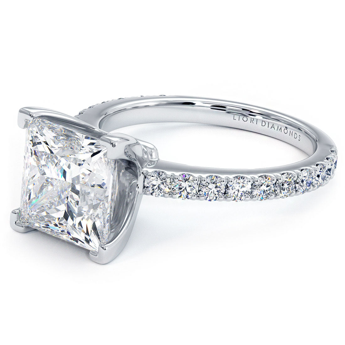 3 Carat Princess Cut Petite Micro Prong Set