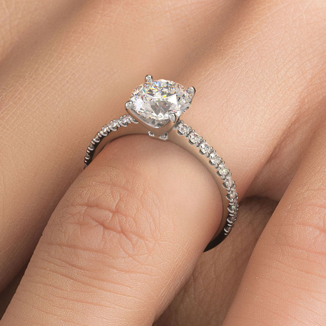 1 Carat Round Brilliant Petite Micro Prong Set