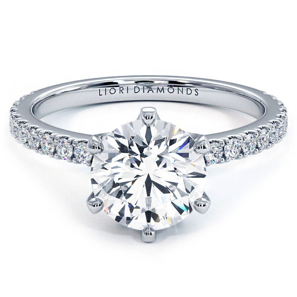 1.5 Carat Round Brilliant 6 Prong Petite Micro Prong Set