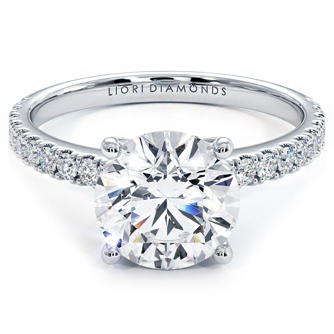 2 Carat Round Brilliant Petite Micro Prong Set