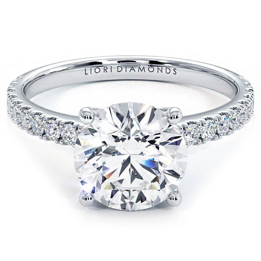 2 Carat Round Brilliant Petite Micro Prong Set