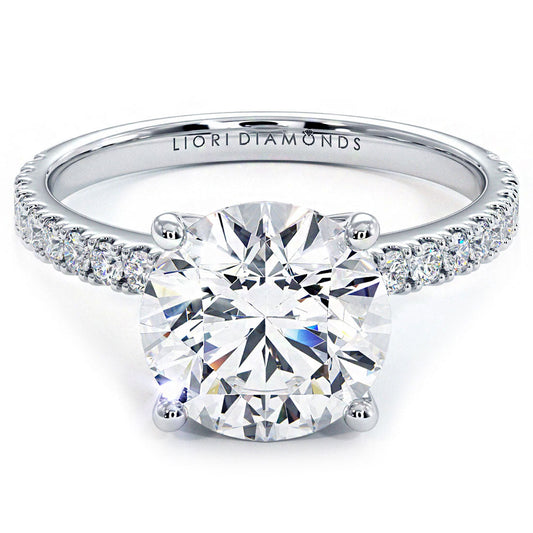 2.5 Carat Round Brilliant Petite Micro Prong Set