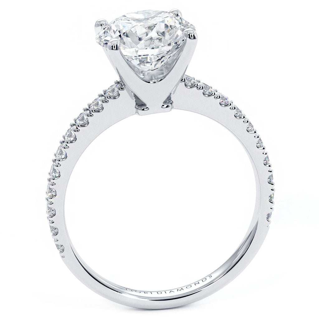 2.5 Carat Round Brilliant Petite Micro Prong Set