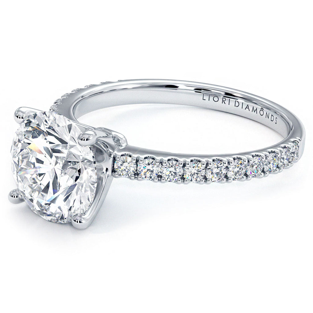 2.5 Carat Round Brilliant Petite Micro Prong Set