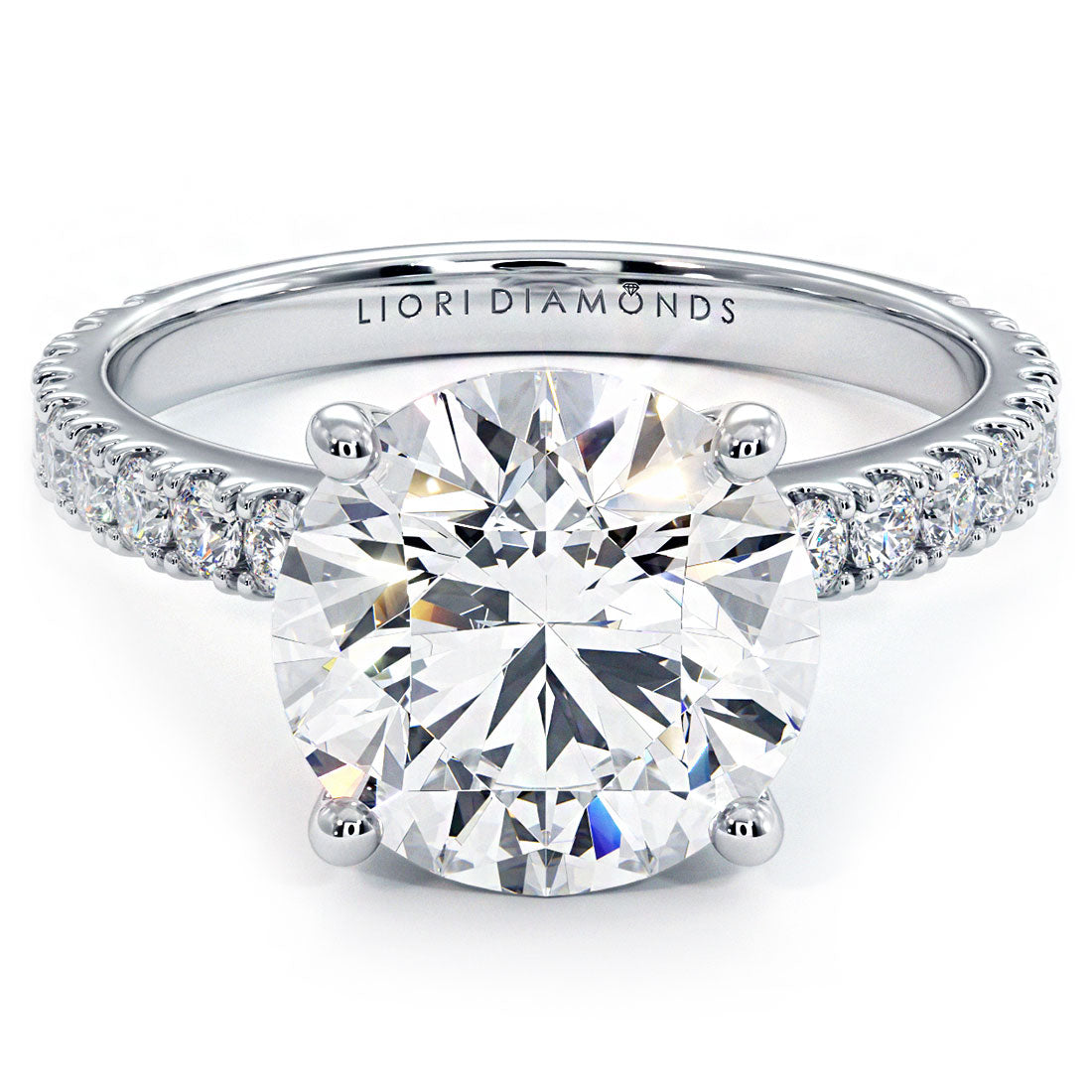 3 Carat Round Brilliant Petite Micro Prong Set