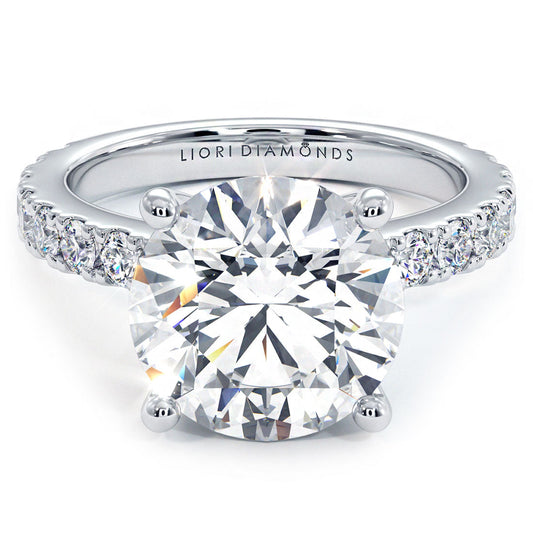 4 Carat Round Brilliant Petite Micro Prong Set