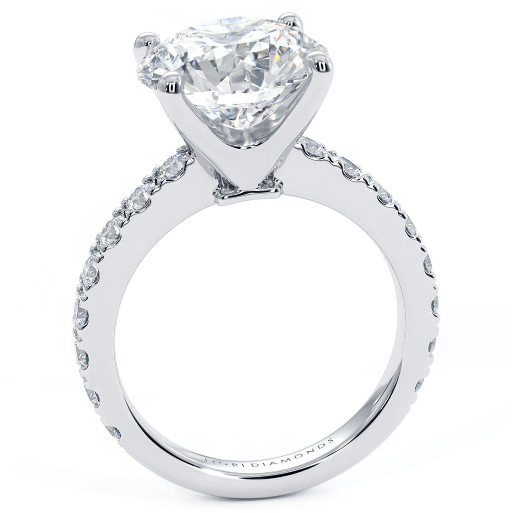 4 Carat Round Brilliant Petite Micro Prong Set