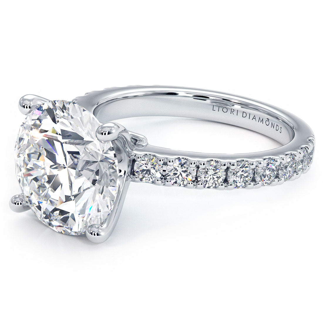 4 Carat Round Brilliant Petite Micro Prong Set