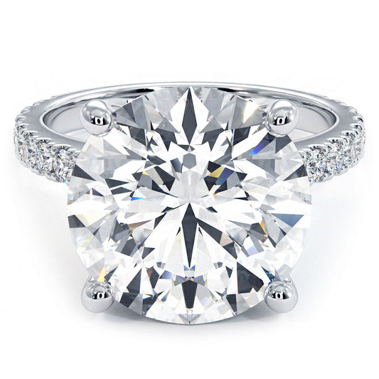 6 Carat Round Brilliant Petite Micro Prong Set