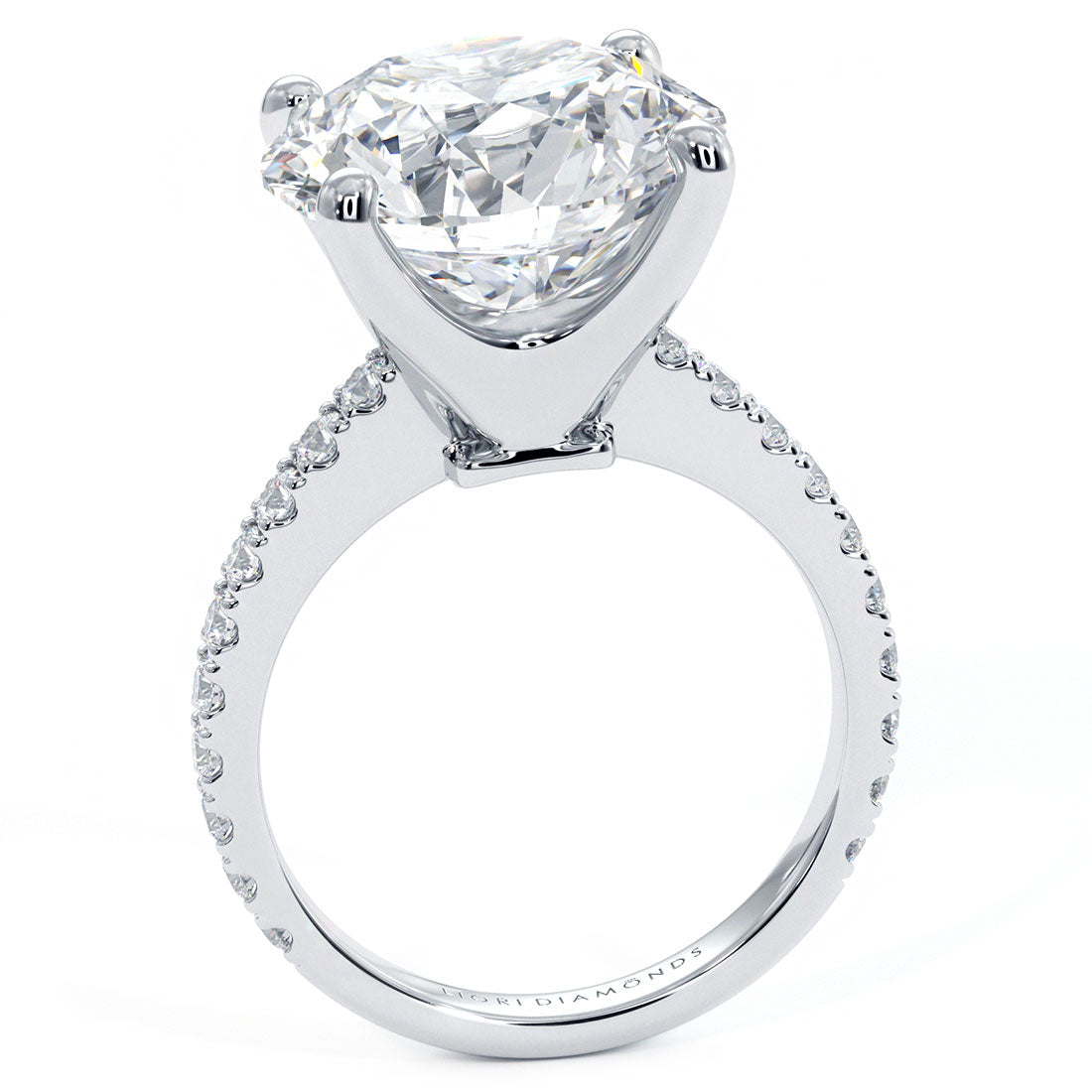 6 Carat Round Brilliant Petite Micro Prong Set