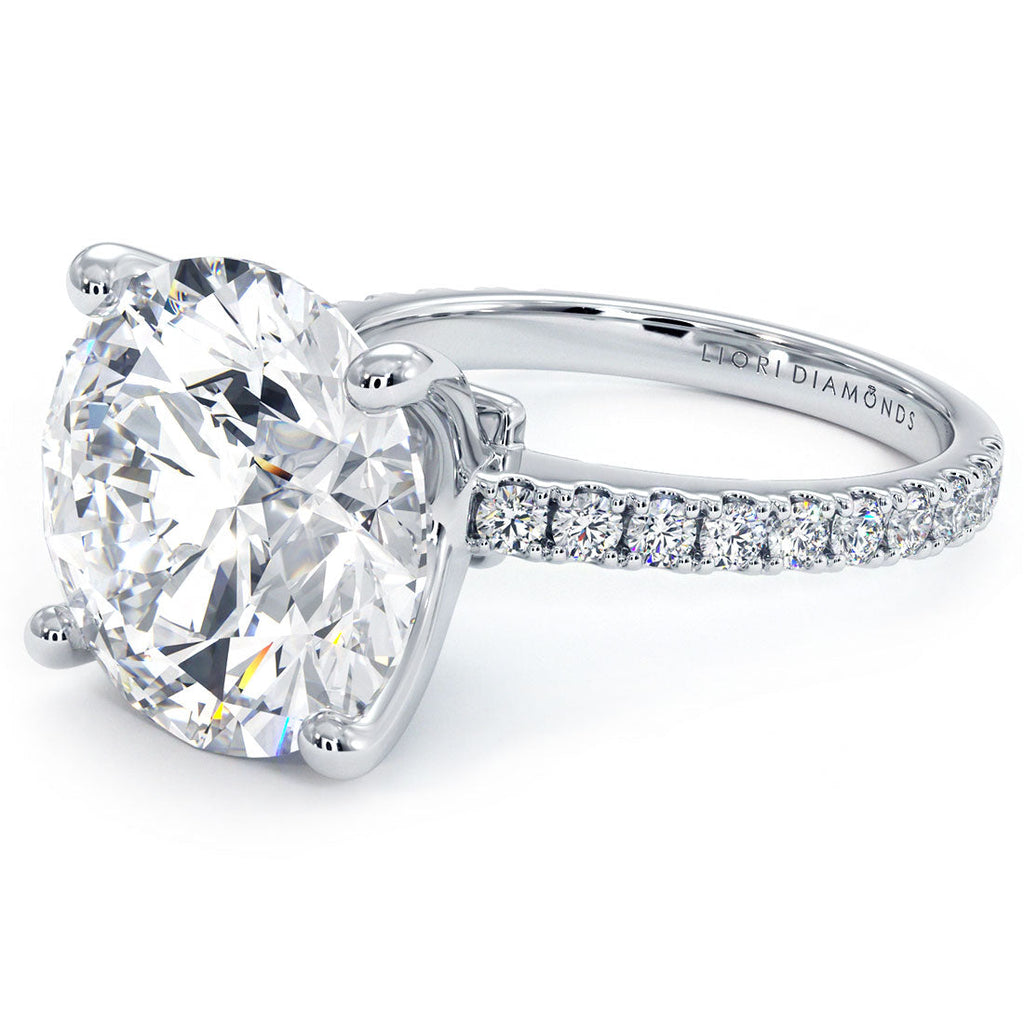 6 Carat Round Brilliant Petite Micro Prong Set