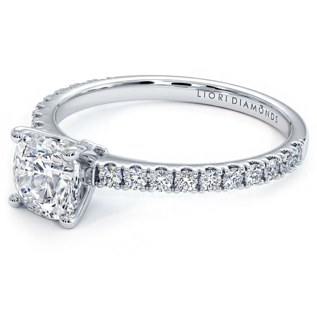 1.5 Carat Cushion Cut Petite Micro Prong Set