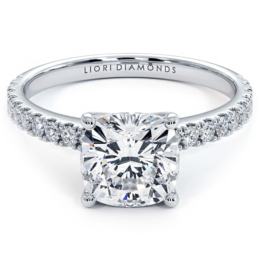 2 Carat Cushion Cut Petite Micro Prong Set