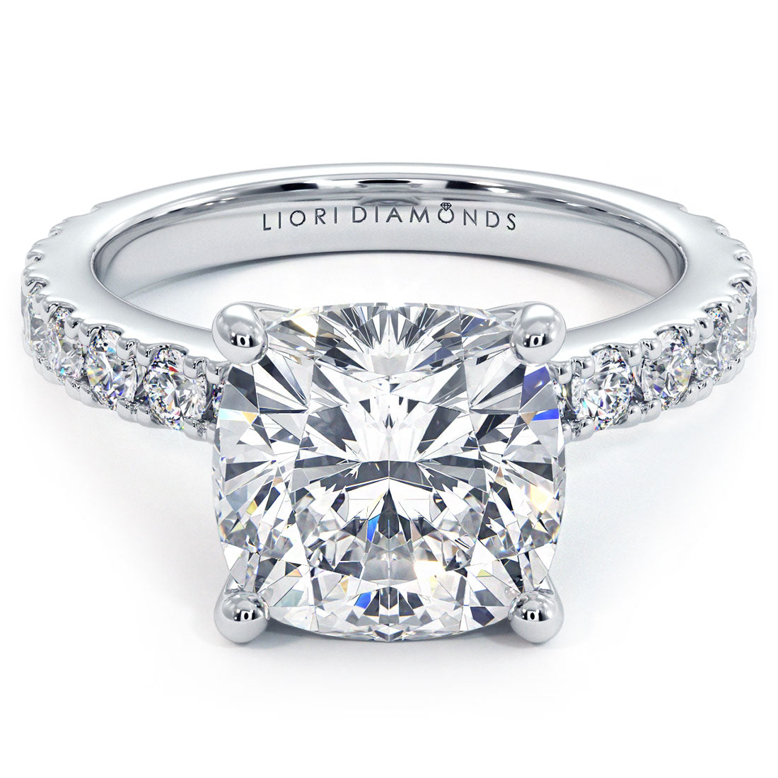 4 Carat Cushion Cut Petite Micro Prong Set