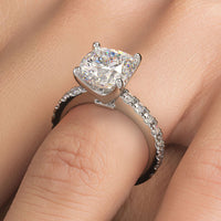 4 Carat Cushion Cut Petite Micro Prong Set