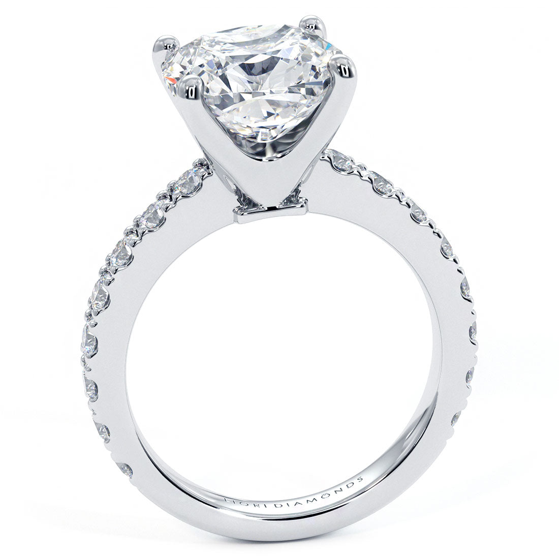 4 Carat Cushion Cut Petite Micro Prong Set