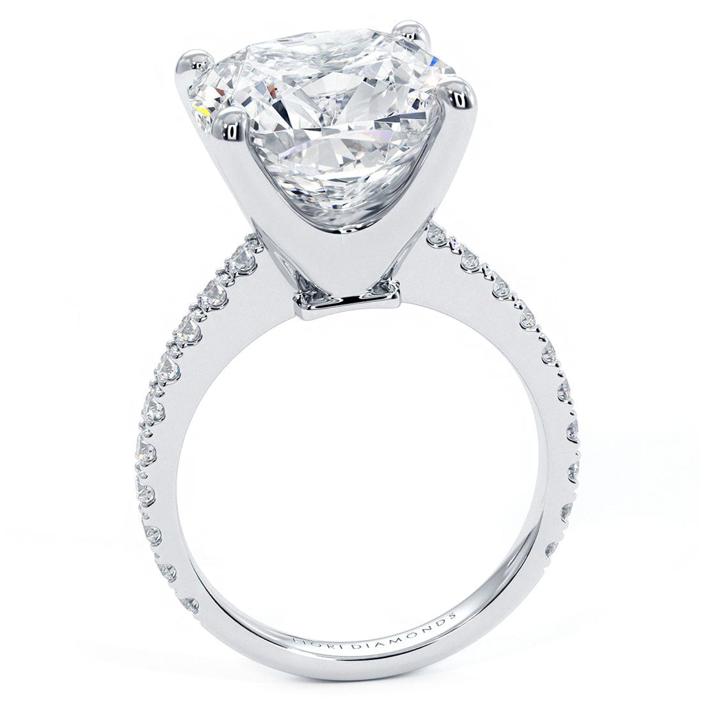 6 Carat Cushion Cut Petite Micro Prong Set