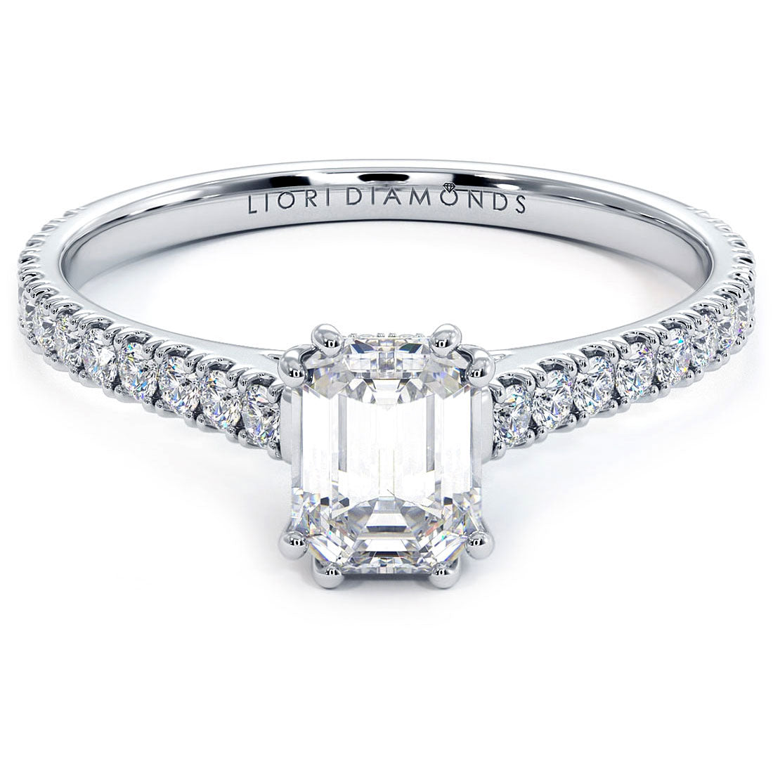 1 Carat Emerald Cut Petite Micro Prong Set