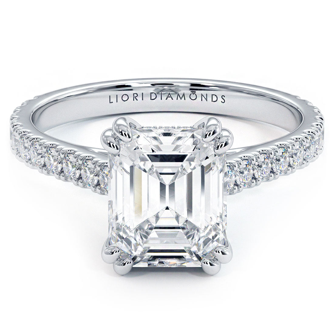 1.5 Carat Emerald Cut Petite Micro Prong Set