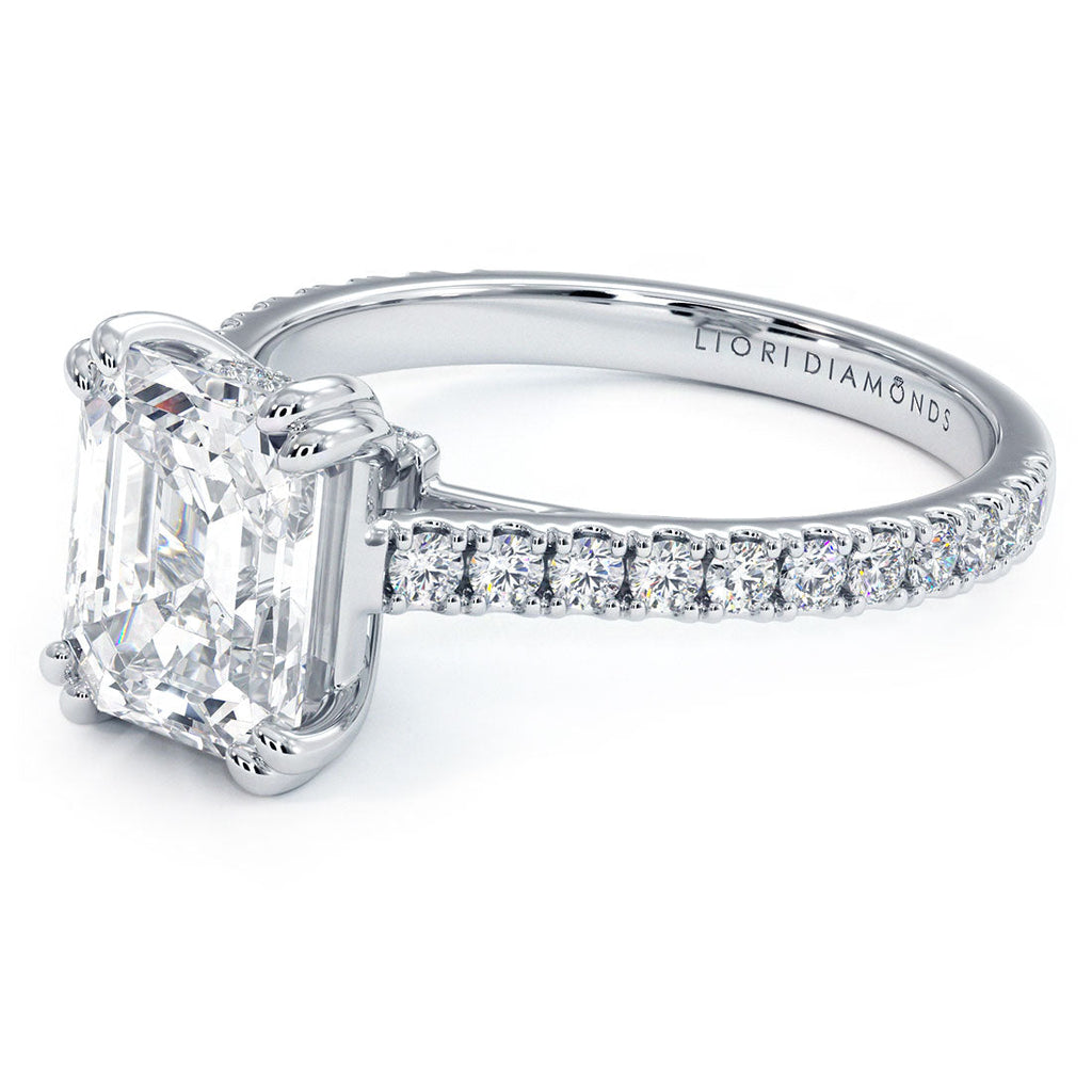 1.5 Carat Emerald Cut Petite Micro Prong Set