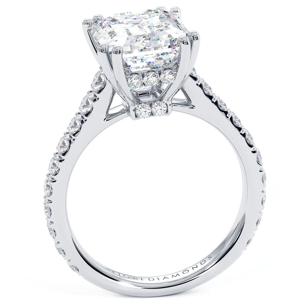 4 Carat Emerald Cut Petite Micro Prong Set