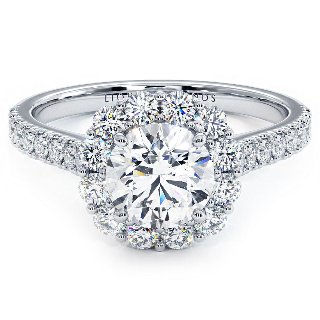 1 Carat Round Brilliant Floral Halo