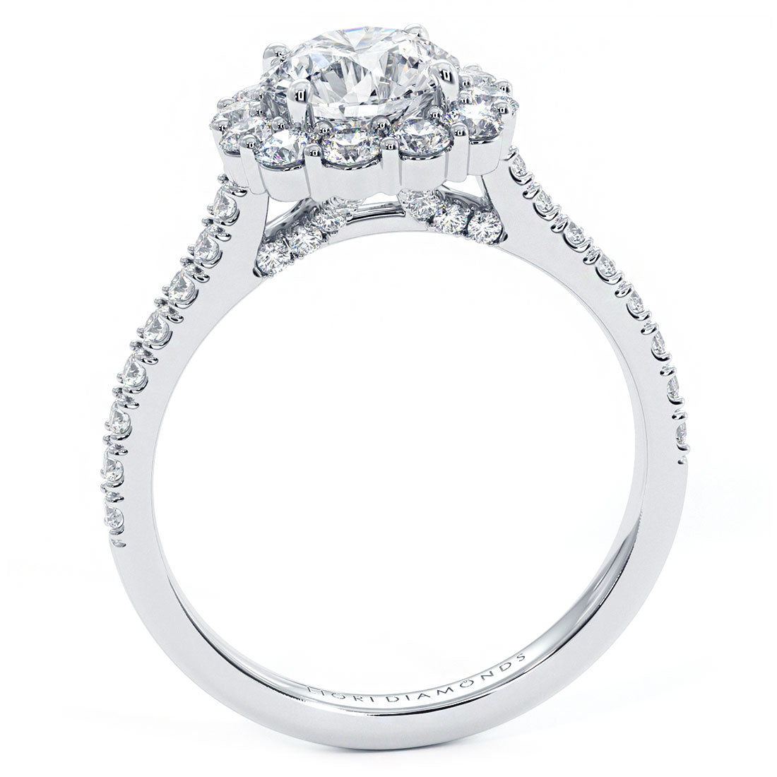 1 Carat Round Brilliant Floral Halo