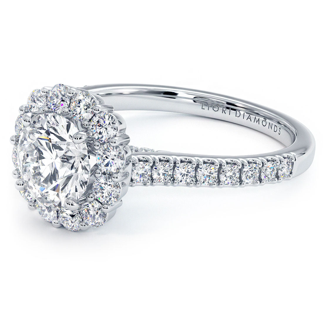 1 Carat Round Brilliant Floral Halo