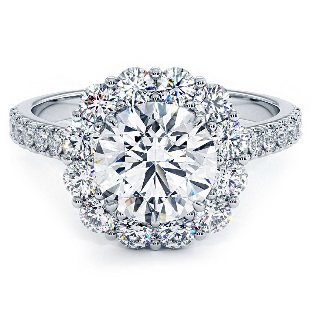 1.5 Carat Round Brilliant Floral Halo