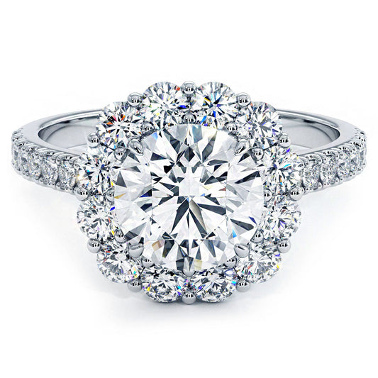 1.5 Carat Round Brilliant Floral Halo