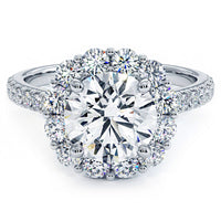 2 Carat Round Brilliant Floral Halo