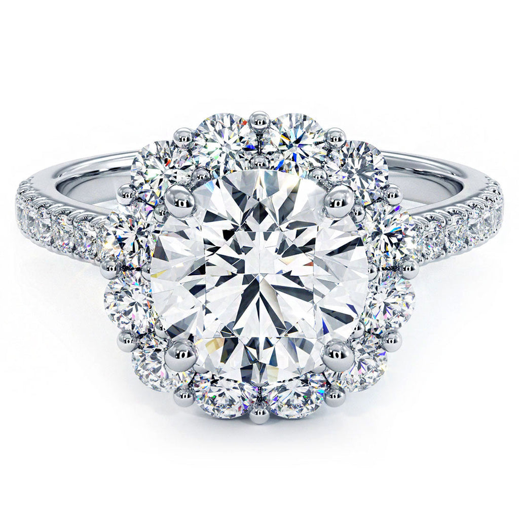 2 Carat Round Brilliant Floral Halo