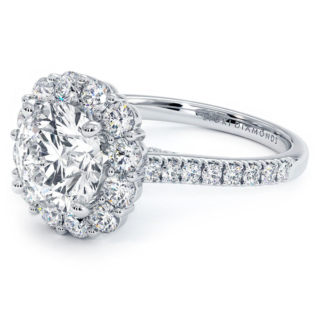 2 Carat Round Brilliant Floral Halo