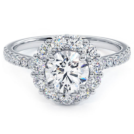 1 Carat Round Brilliant XL Floral Halo