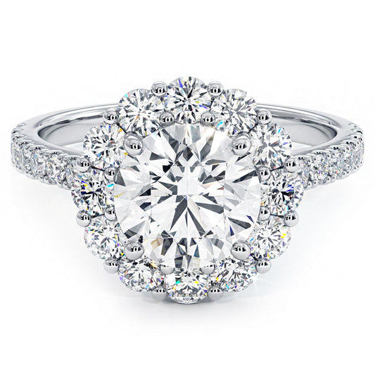 2 Carat Round Brilliant XL Floral Halo