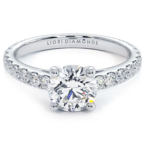 1 Carat Round Brilliant Micro Prong Set Cathedral