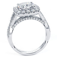 2 Carat Cushion Cut Square Halo Infinity Twist