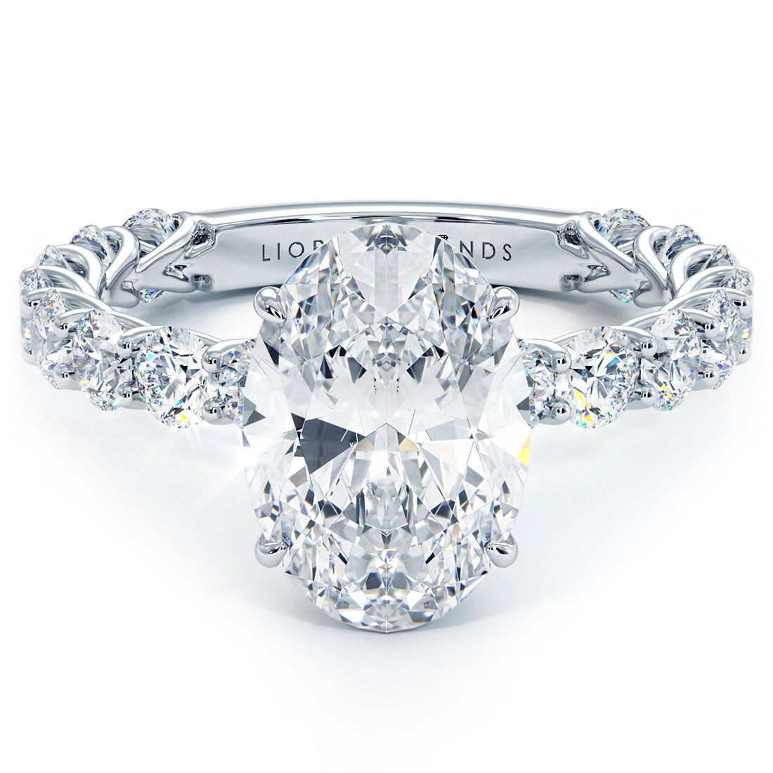 Lucida Setting 3 Carat Oval Cut Under Halo Lucida Setting – Liori Diamonds