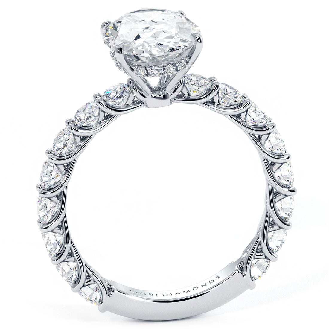 3 Carat Oval Cut Under Halo Lucida Setting – Liori Diamonds