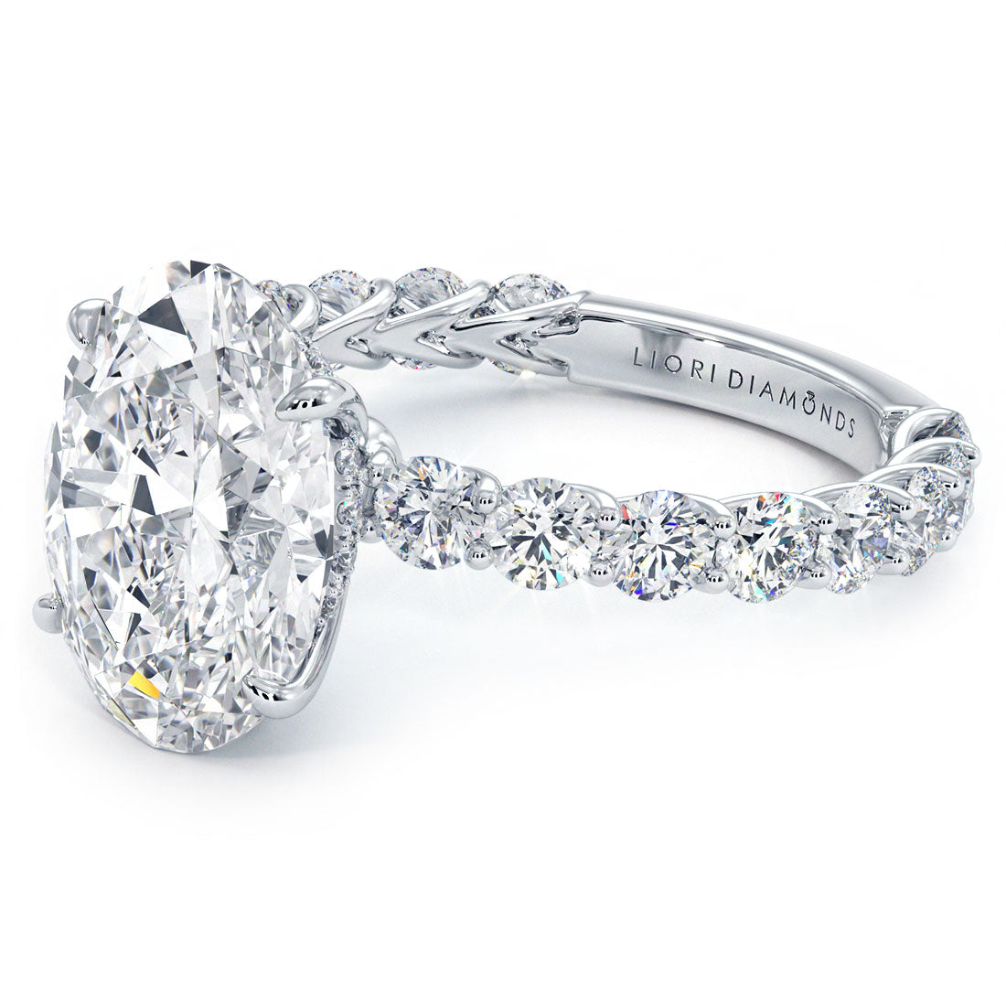 Lucida Setting 5 Carat Oval Cut Under Halo Lucida Setting – Liori Diamonds