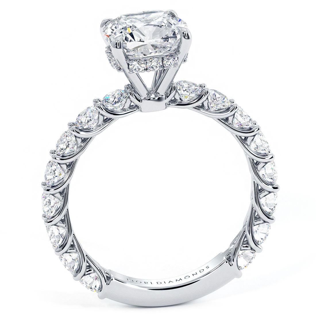 2 Carat Cushion Cut Under Halo Lucida Setting