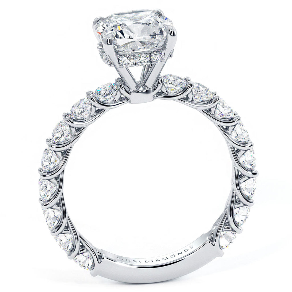 2 Carat Cushion Cut Under Halo Lucida Setting