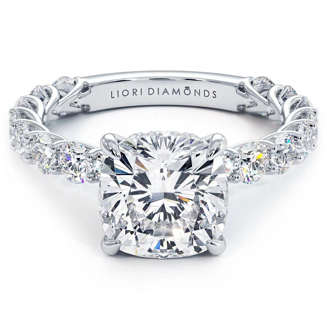 Lucida Setting 3 Carat Cushion Cut Under Halo Lucida Setting – Liori Diamonds