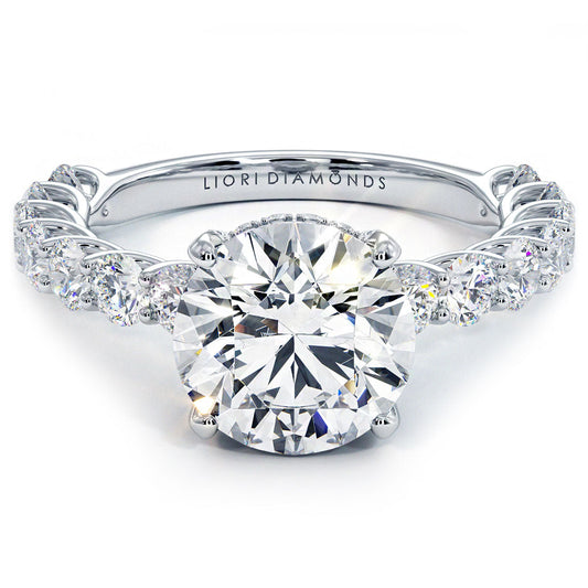 3 Carat Round Brilliant Under Halo Lucida Setting