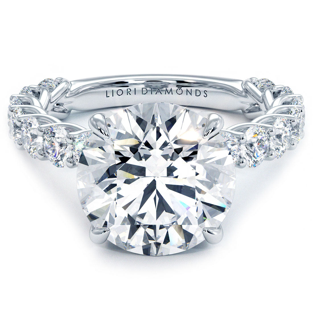 4 Carat Round Brilliant Under Halo Lucida Setting